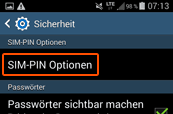 Reiter SIM PIN Optionen PIN Einstellungen bearbeiten.